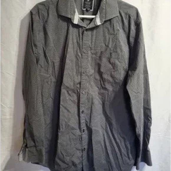 Other - Men's Long Sleeve Dress Shirt - Gray Pattern